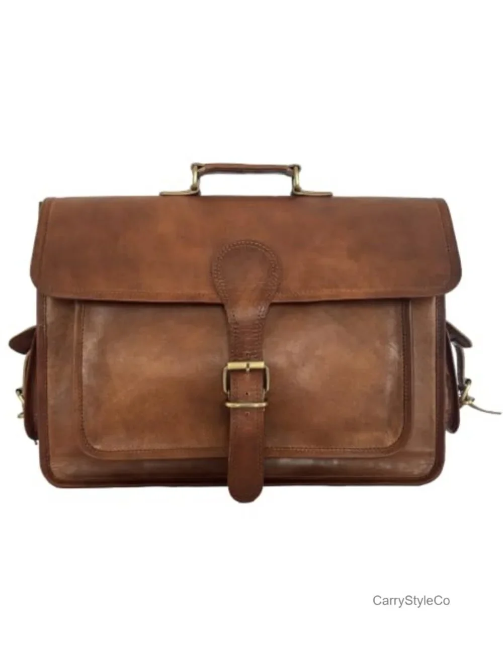 Genuine Leather Laptop Messenger Bag 15.6-17 Inch Vintage Work Briefcase Unisex